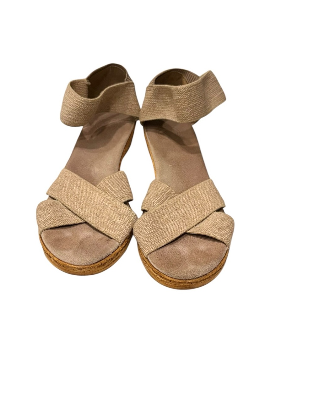 Charleston Shoe Co. Beige Ankle-Strap Everyday Casual Platform Sandals sz 10.5